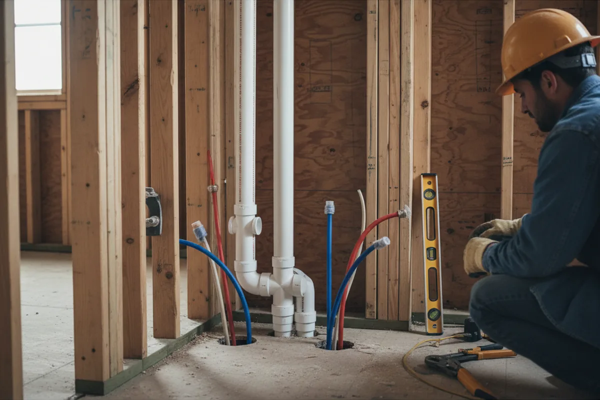 Drain and supply rough-in during Drain Cleaning in Kissimmee